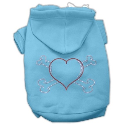 Heart and Crossbones Hoodies Baby Blue L