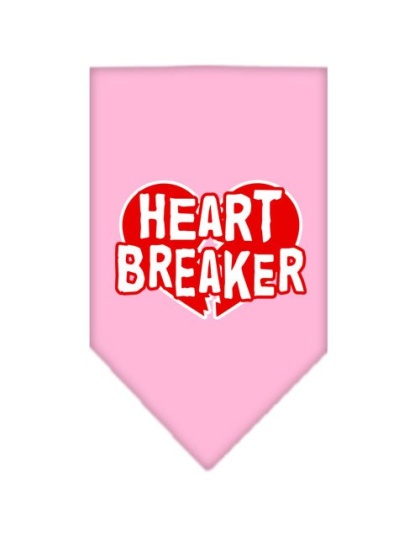 Heart Breaker Screen Print Bandana Light Pink Large