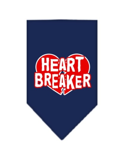 Heart Breaker Screen Print Bandana Navy Blue large