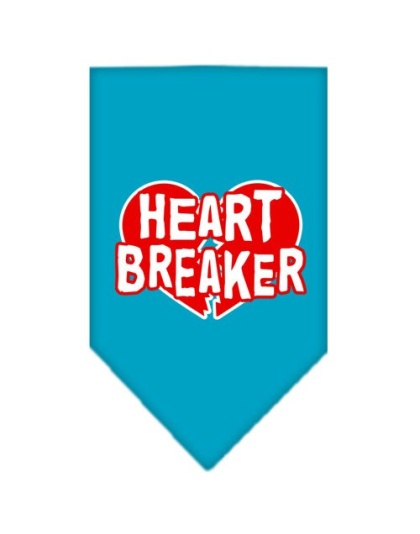 Heart Breaker Screen Print Bandana Turquoise Large