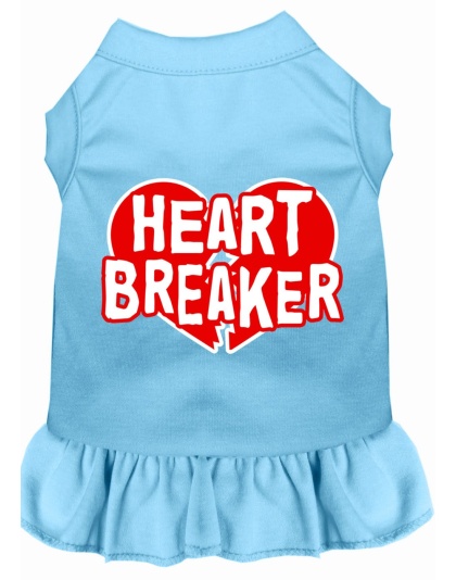 Heart Breaker Screen Print Dress Baby Blue 4X (22)