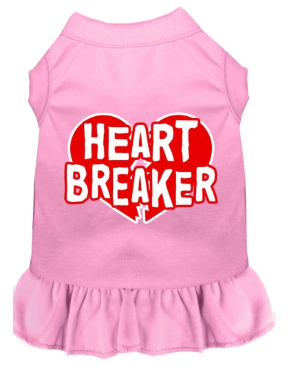 Heart Breaker Screen Print Dress Light Pink 4X (22)