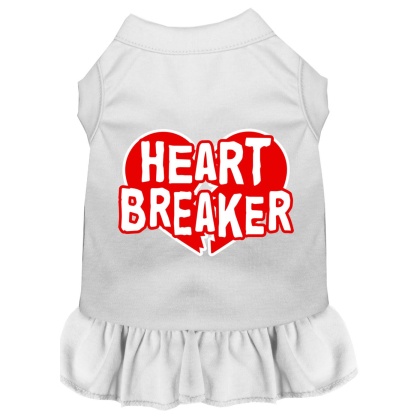 Heart Breaker Screen Print Dress White 4X (22)