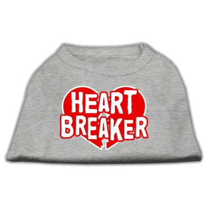 Heart Breaker Screen Print Shirt Grey Lg