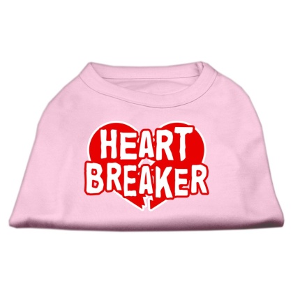 Heart Breaker Screen Print Shirt Light Pink Lg