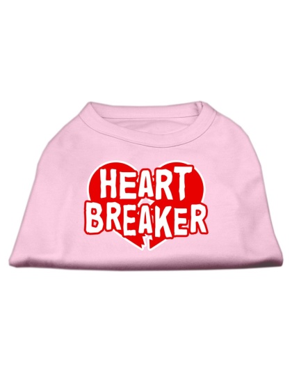 Heart Breaker Screen Print Shirt Light Pink Lg