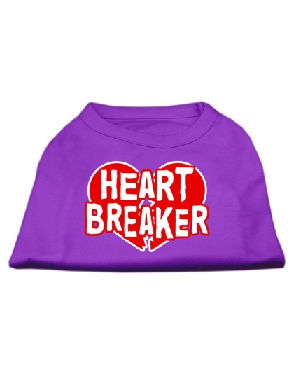 Heart Breaker Screen Print Shirt Purple Lg