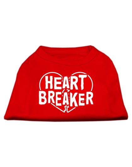 Heart Breaker Screen Print Shirt Red Lg