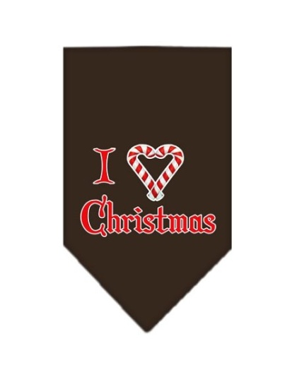 Heart Christmas Screen Print Bandana Cocoa Large