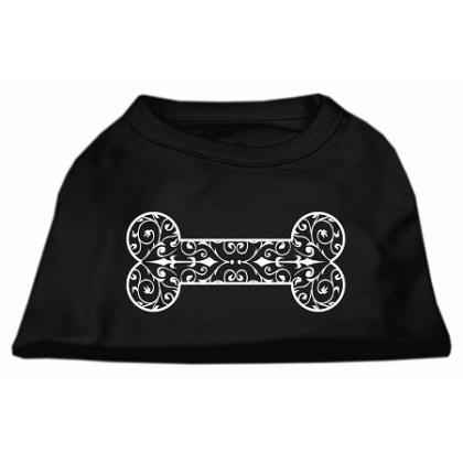 Henna Bone Screen Print Shirt Black Lg