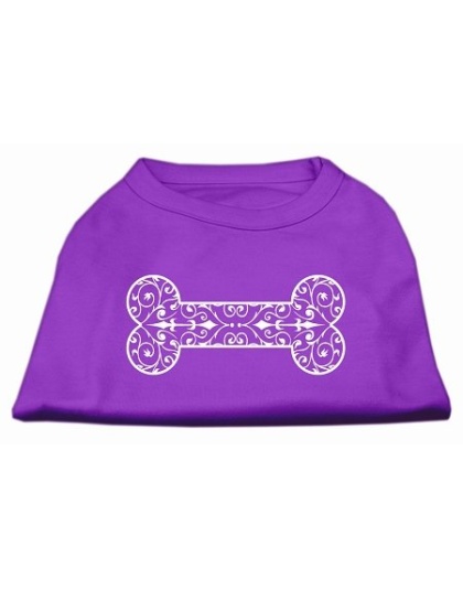 Henna Bone Screen Print Shirt Purple Lg