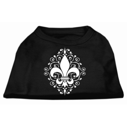 Henna Fleur De Lis Screen Print Shirt Black Lg