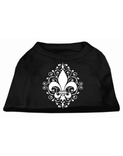 Henna Fleur De Lis Screen Print Shirt Black Lg