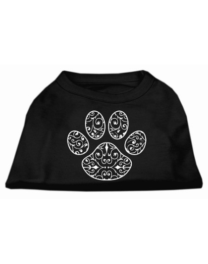 Henna Paw Screen Print Shirt Black Lg