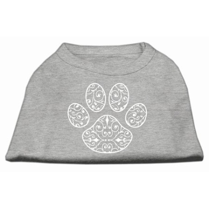 Henna Paw Screen Print Shirt Grey Lg