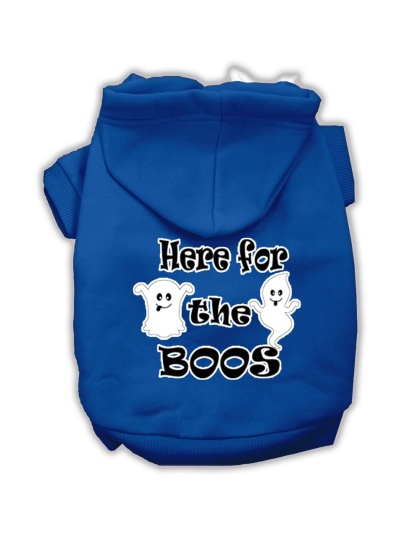 Here for the Boos Screenprint Dog Hoodie Blue L