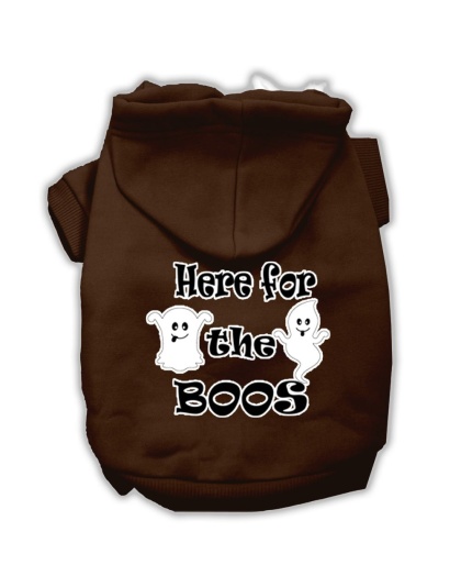 Here for the Boos Screenprint Dog Hoodie Brown L