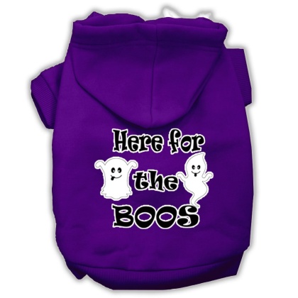 Here for the Boos Screenprint Dog Hoodie Purple L