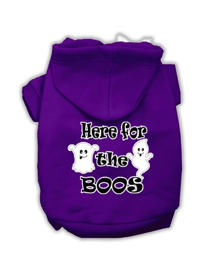 Here for the Boos Screenprint Dog Hoodie Purple L