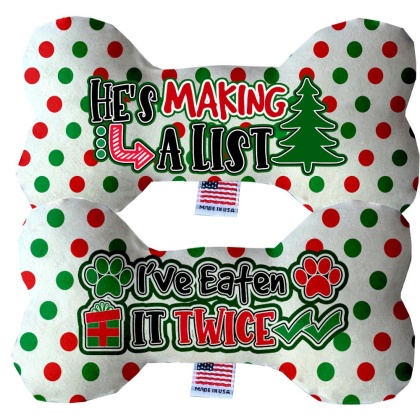 He's Making a List… 6 inch Bone Dog Toy