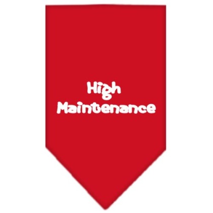 High Maintenance Screen Print Bandana Red Large