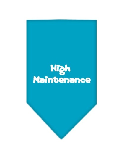 High Maintenance Screen Print Bandana Turquoise Large