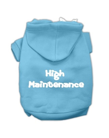 High Maintenance Screen Print Pet Hoodies Baby Blue L