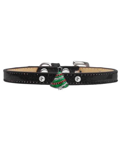 Holiday Charm Dog Collar Black Ice Cream Size 10 Christmas Tree