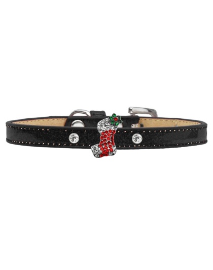 Holiday Charm Dog Collar Black Ice Cream Size 10 Red Stocking