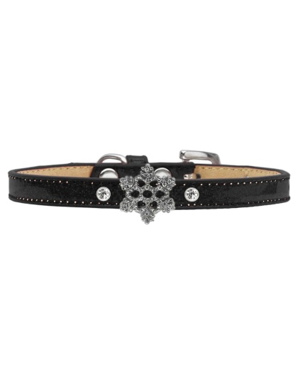 Holiday Charm Dog Collar Black Ice Cream Size 10 Snowflake