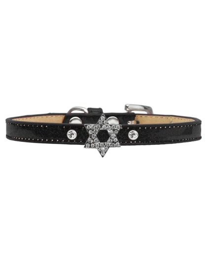 Holiday Charm Dog Collar Black Ice Cream Size 10 Star Of David