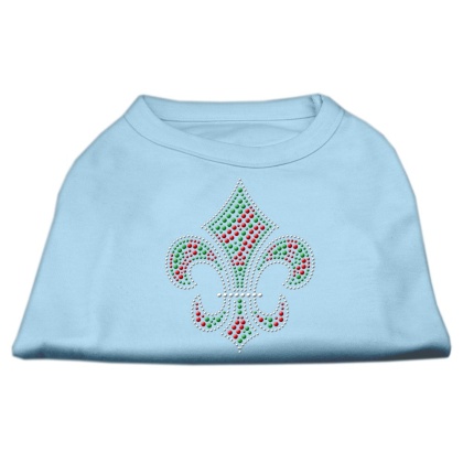 Holiday Fleur de lis Rhinestone Shirts Baby Blue L