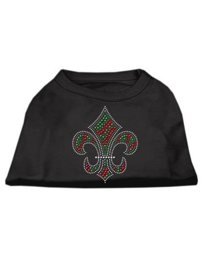 Holiday Fleur de lis Rhinestone Shirts Black L