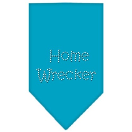 Home Wrecker Rhinestone Bandana Turquoise Large