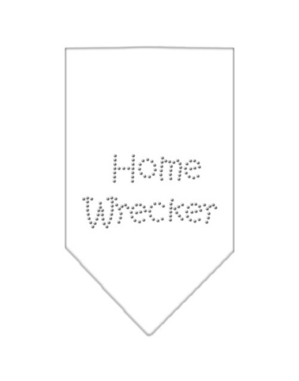 Home Wrecker Rhinestone Bandana White Large