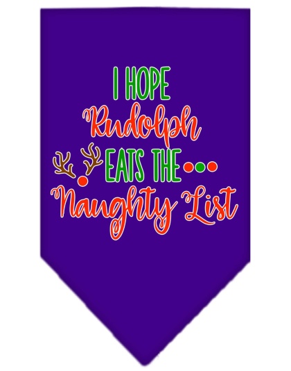 Hope Rudolph Eats Naughty List Screen Print Bandana Purple Large