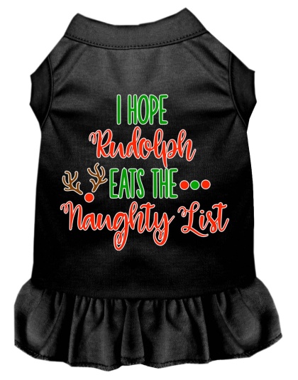 Hope Rudolph Eats Naughty List Screen Print Dog Dress Black 4X