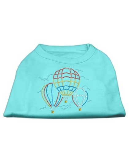 Hot Air Balloon Rhinestone Shirts Aqua L