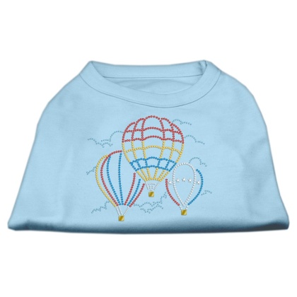 Hot Air Balloon Rhinestone Shirts Baby Blue L