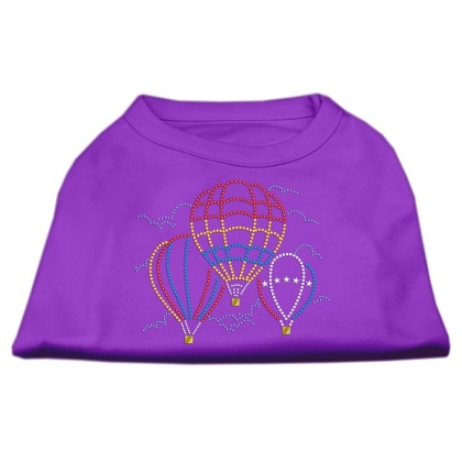 Hot Air Balloon Rhinestone Shirts Purple L