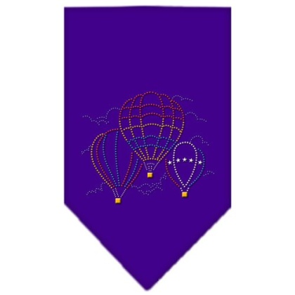 Hot Air Balloons Rhinestone Bandana Purple Large