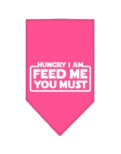 Hungry I Am Screen Print Bandana Bright Pink Large