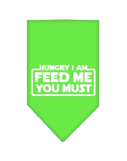 Hungry I Am Screen Print Bandana Lime Green Large