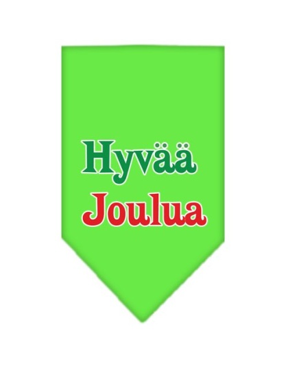 Hyvaa Joulua Screen Print Bandana Lime Green Large