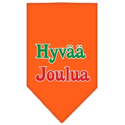 Hyvaa Joulua Screen Print Bandana Orange Large