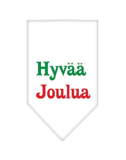 Hyvaa Joulua Screen Print Bandana White Large