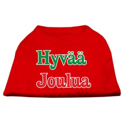 Hyvaa Joulua Screen Print Shirt Red L