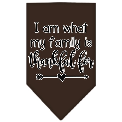 I Am What My Family is Thankful For Screen Print Bandana Cocoa Large