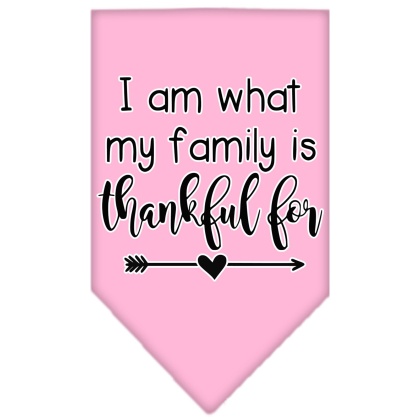 I Am What My Family is Thankful For Screen Print Bandana Light Pink Large