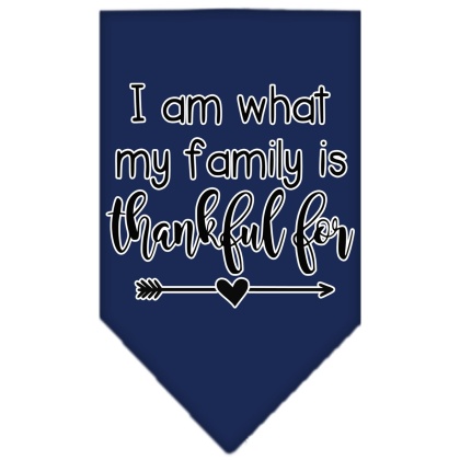 I Am What My Family is Thankful For Screen Print Bandana Navy Blue large